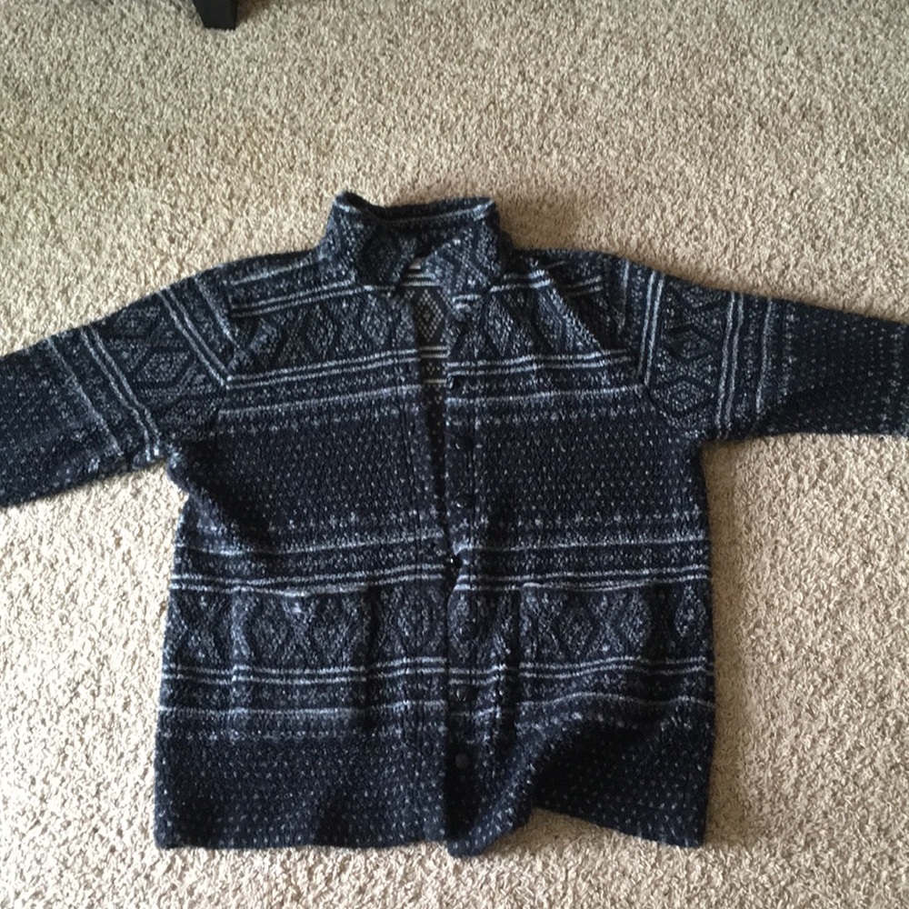 Patterned button up sweater